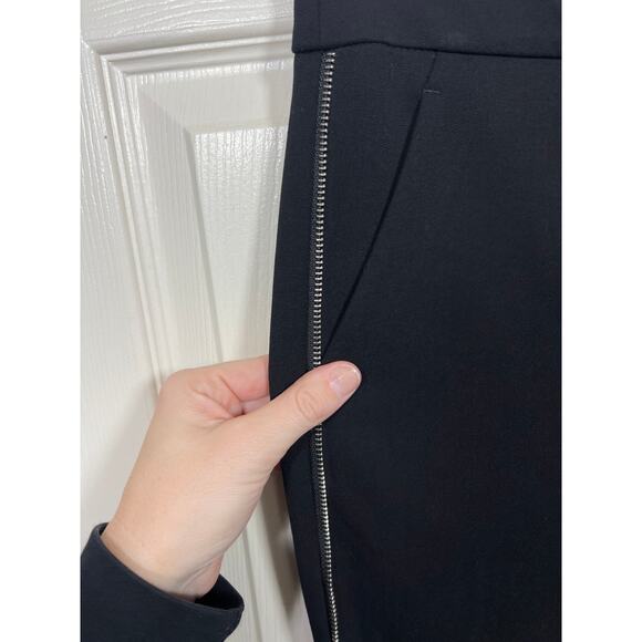 Rebecca Taylor Bella Slim Fit Zipper Sided Pants Classic Black Women's 8 - Picture 4 of 10